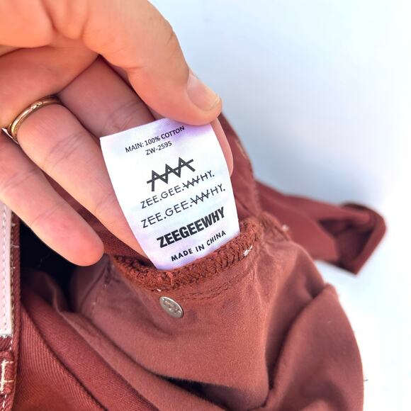 New Free People x ZGY Hi & Loose Denim Jeans Wide Leg Rust Size 29 Baggy Pants - Picture 11 of 12